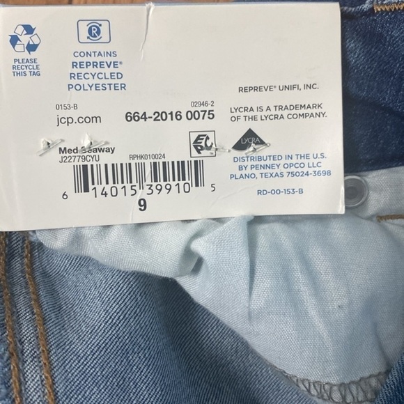 NWT Arizona curvy skinny high rise stretchy curvy distressed jeans size 9 - Picture 9 of 9